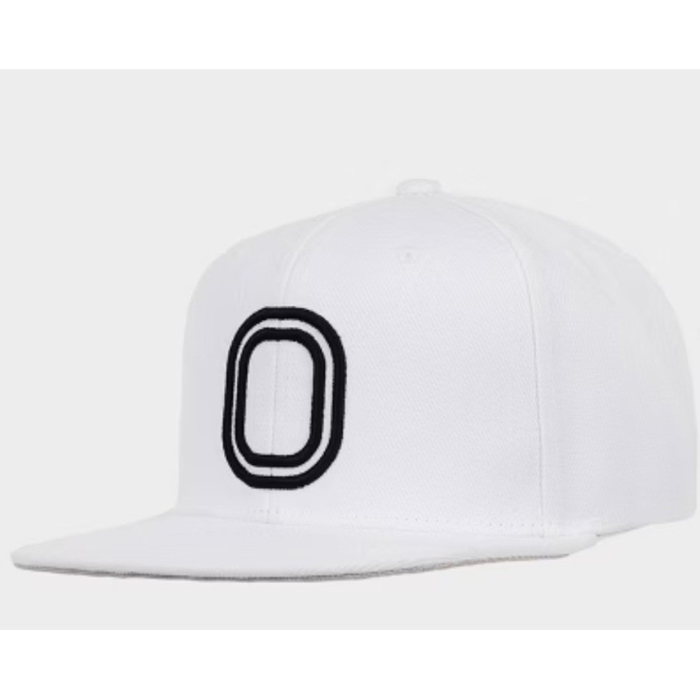 Overtime Hat White Snapback Flat Bill O Logo Streetwear Adjustable Cap NWT